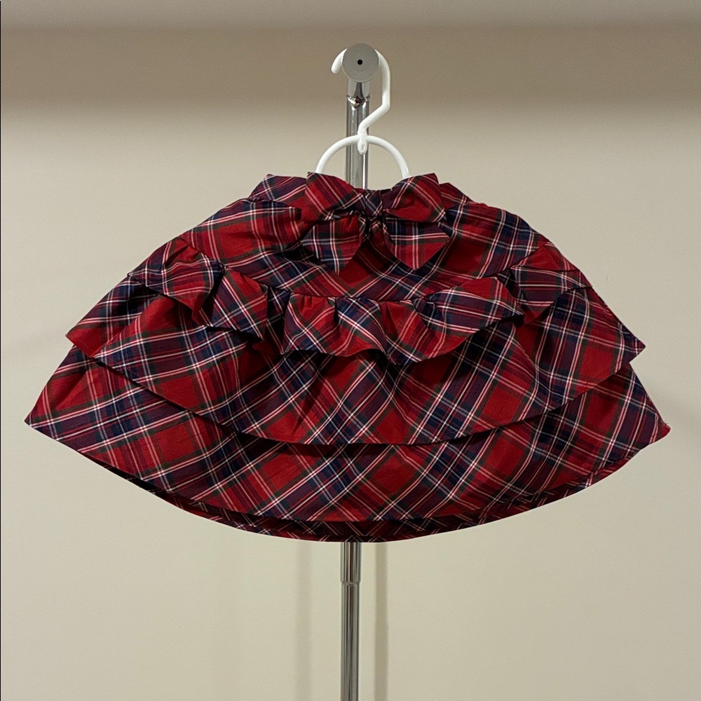 Gymboree Girl’s Plaid Tiered Skirt - All Dressed Up - Red & Blue